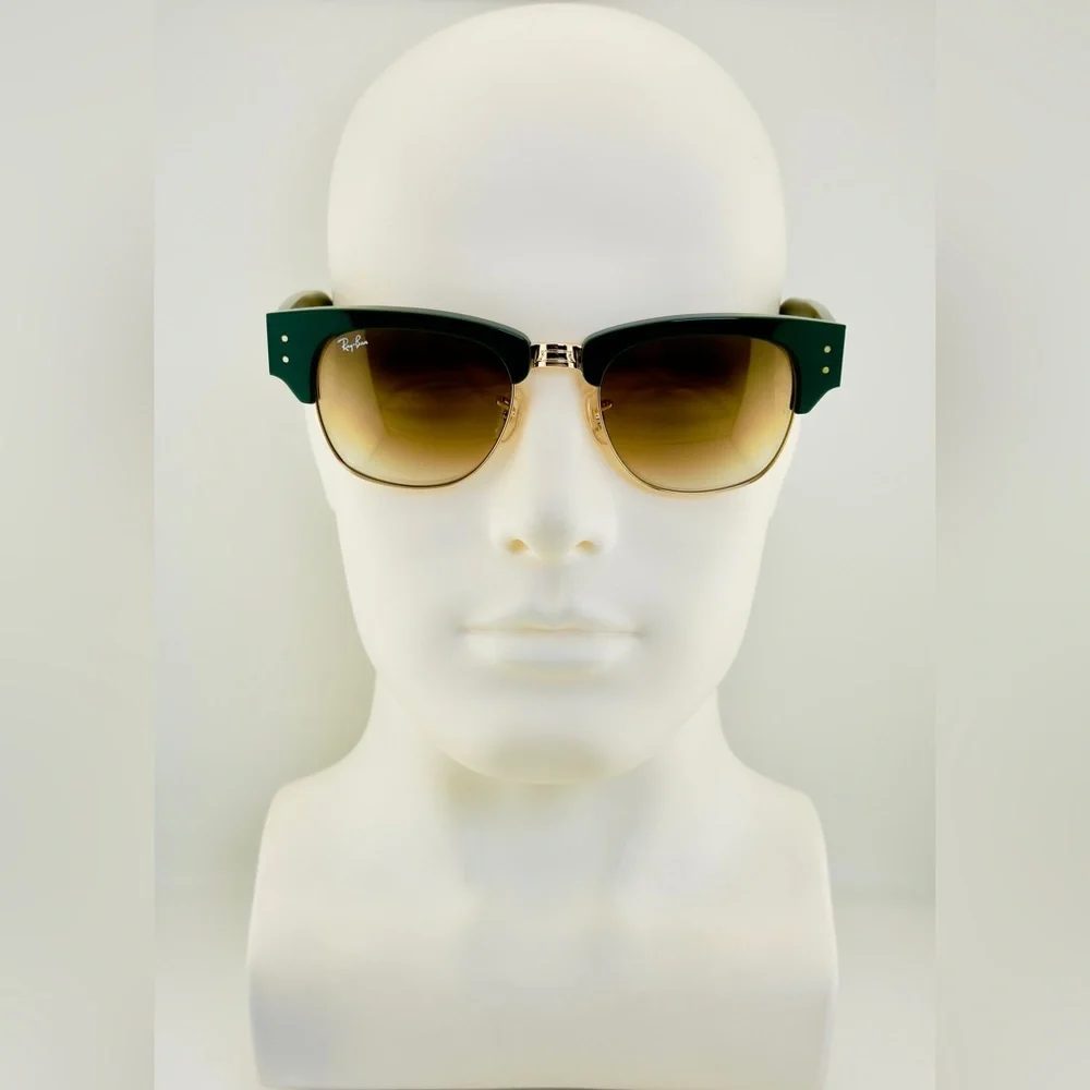 Ray-Ban Mega Clubmaster Sunglasses RB0316-S Polished Green and Gold Frame UNISEX